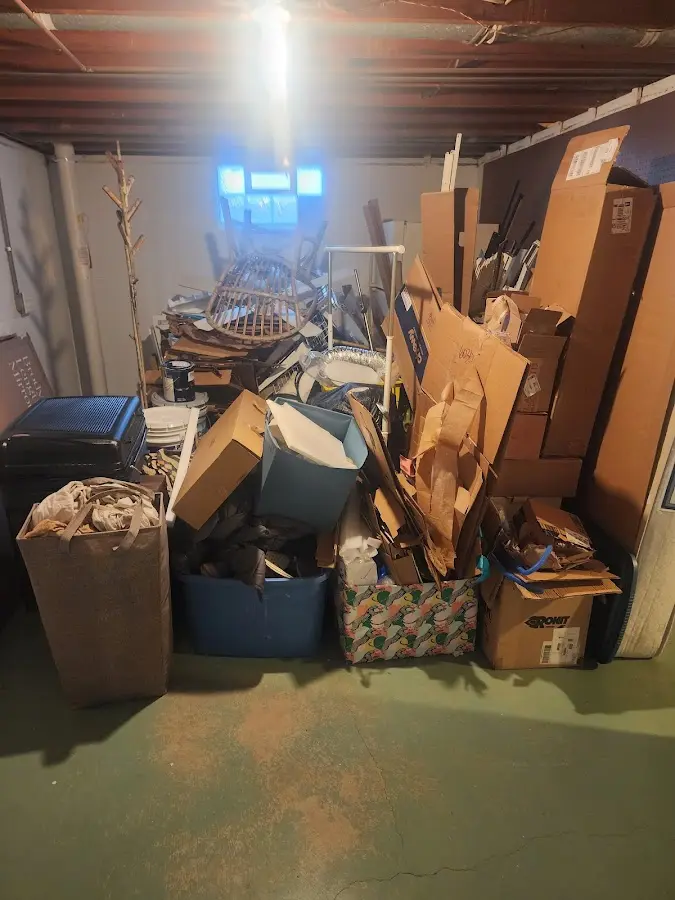 Roll-off dumpster container at job site for 20 Yard Dumpster Rental in Cortland